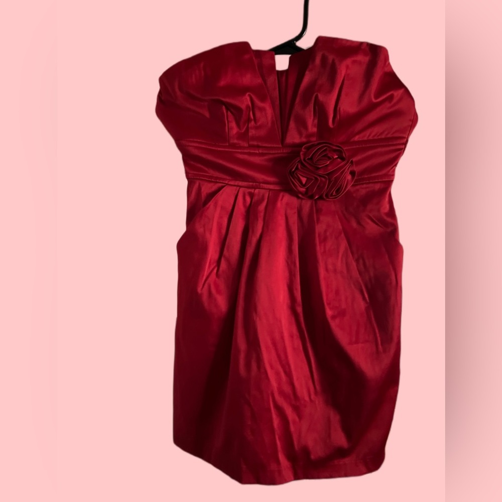 Wishes Wishes Wishes Strapless Red Dress